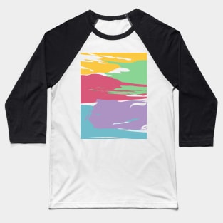 Colorful Paint Strokes Baseball T-Shirt